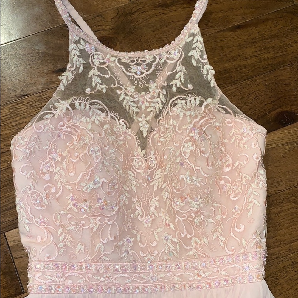 Mori Lee Blush Bridesmaid Dress 8